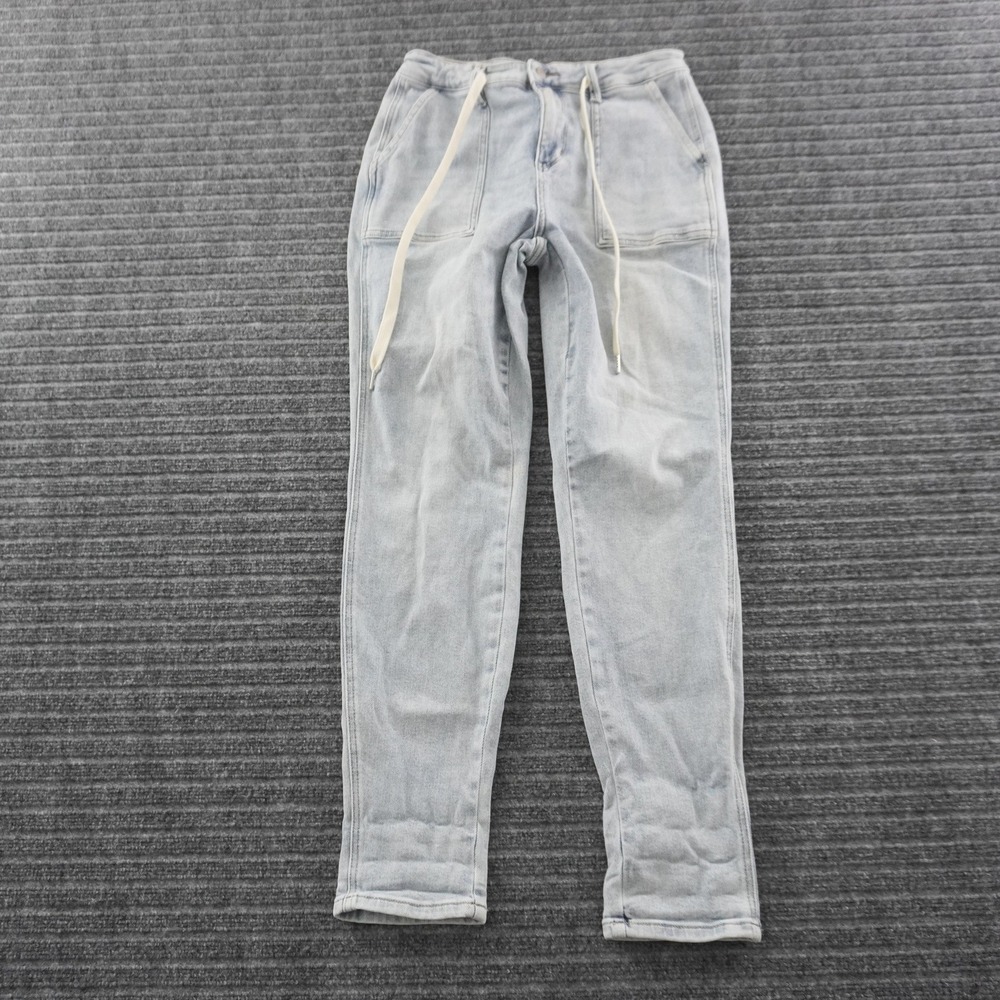 Judy Blue Jogger Jeans Womens 9/29 Light Blue Drawstring Denim Pants